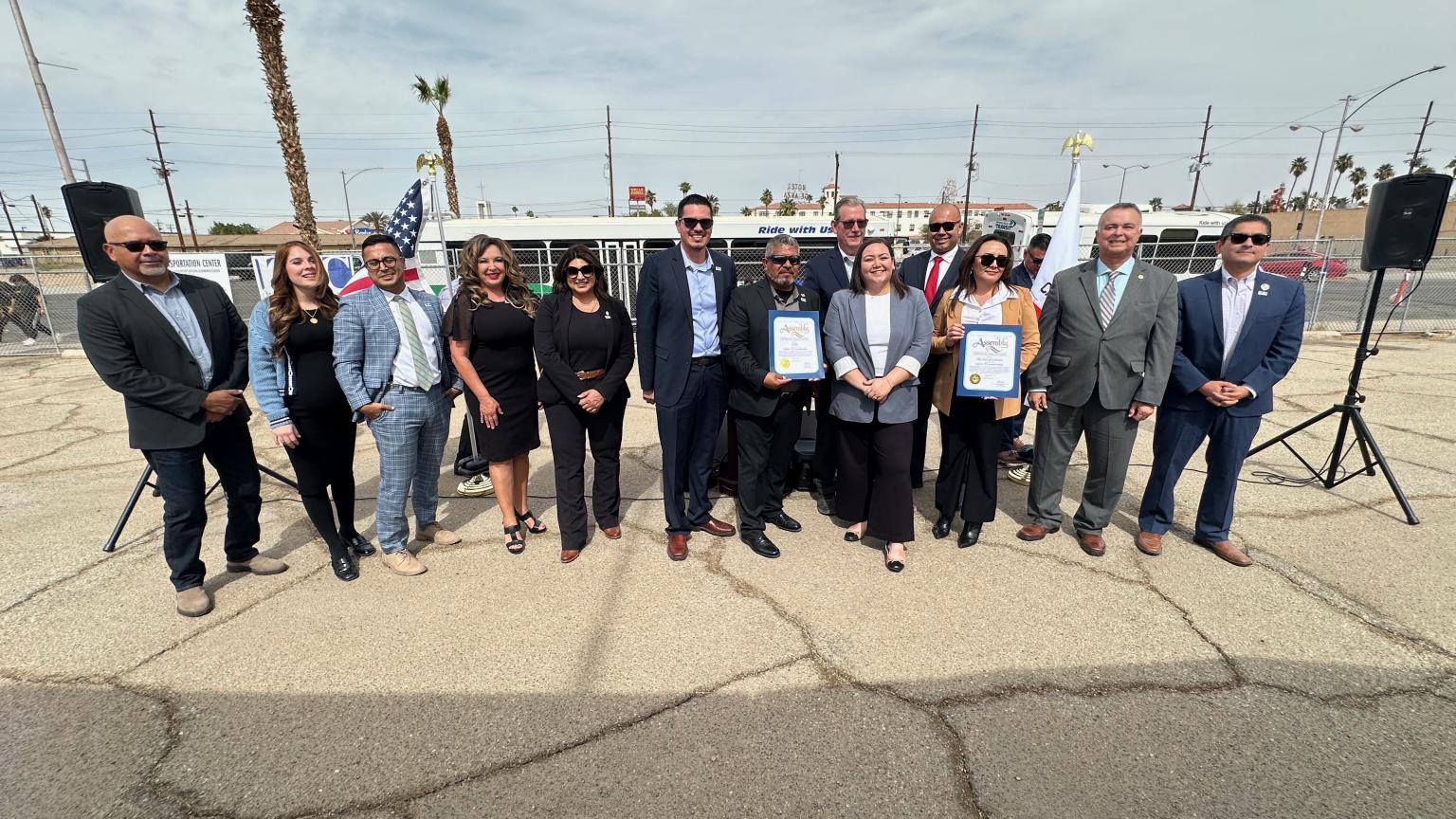 Executive Director with commissioners at the Calexico ITC groundbreaking in Calexico, California.
