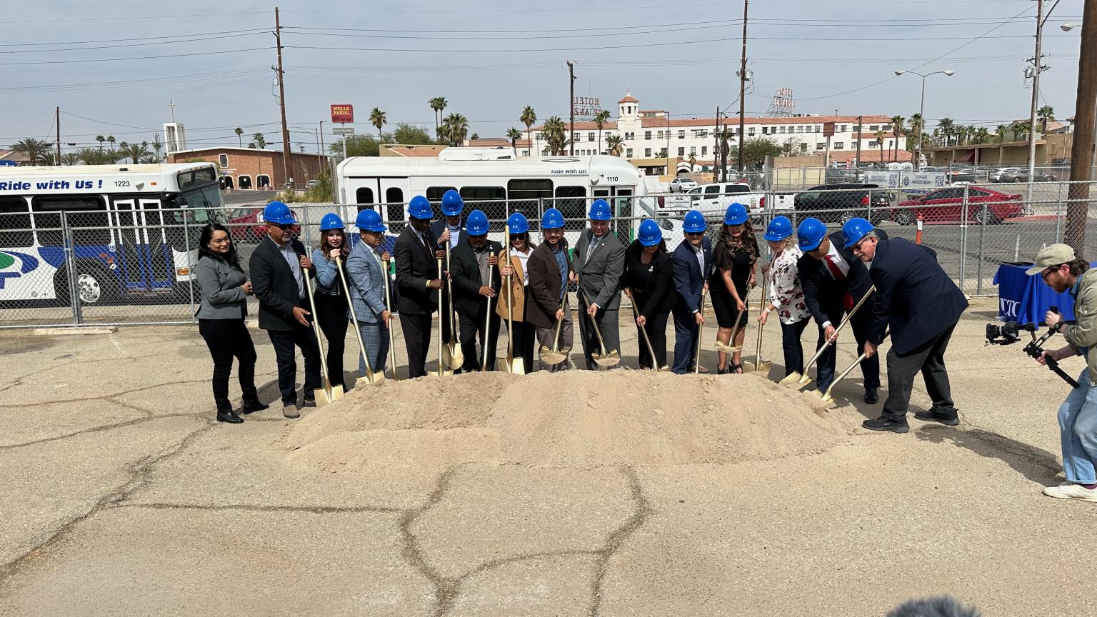 Congressman Raul Ruiz with commissioners at the groundbreaking ceremony.