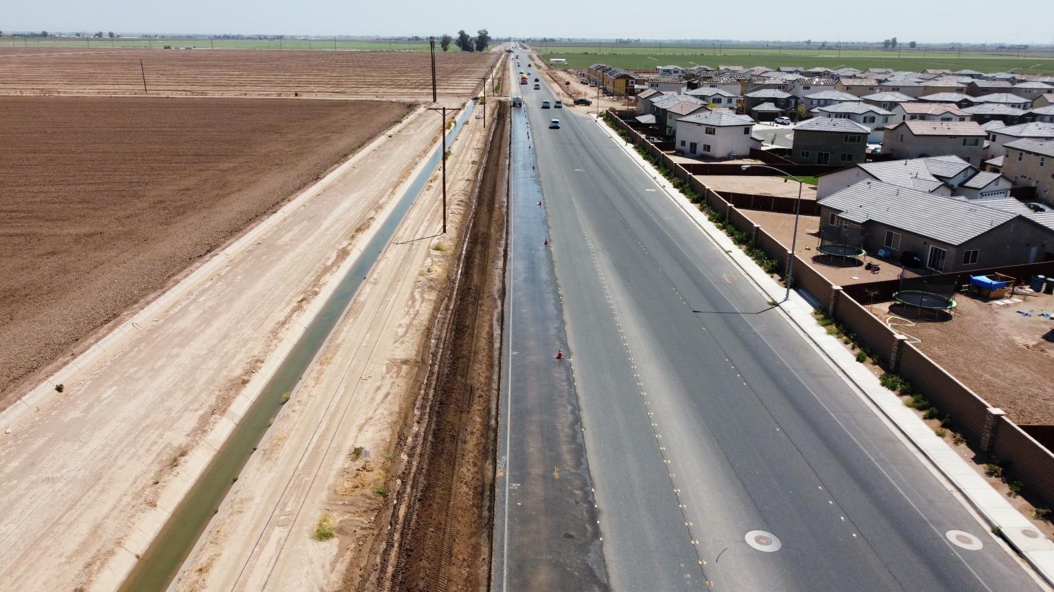 A Picture of Eastbound Picture of Aten Rd Bike Lane construction.